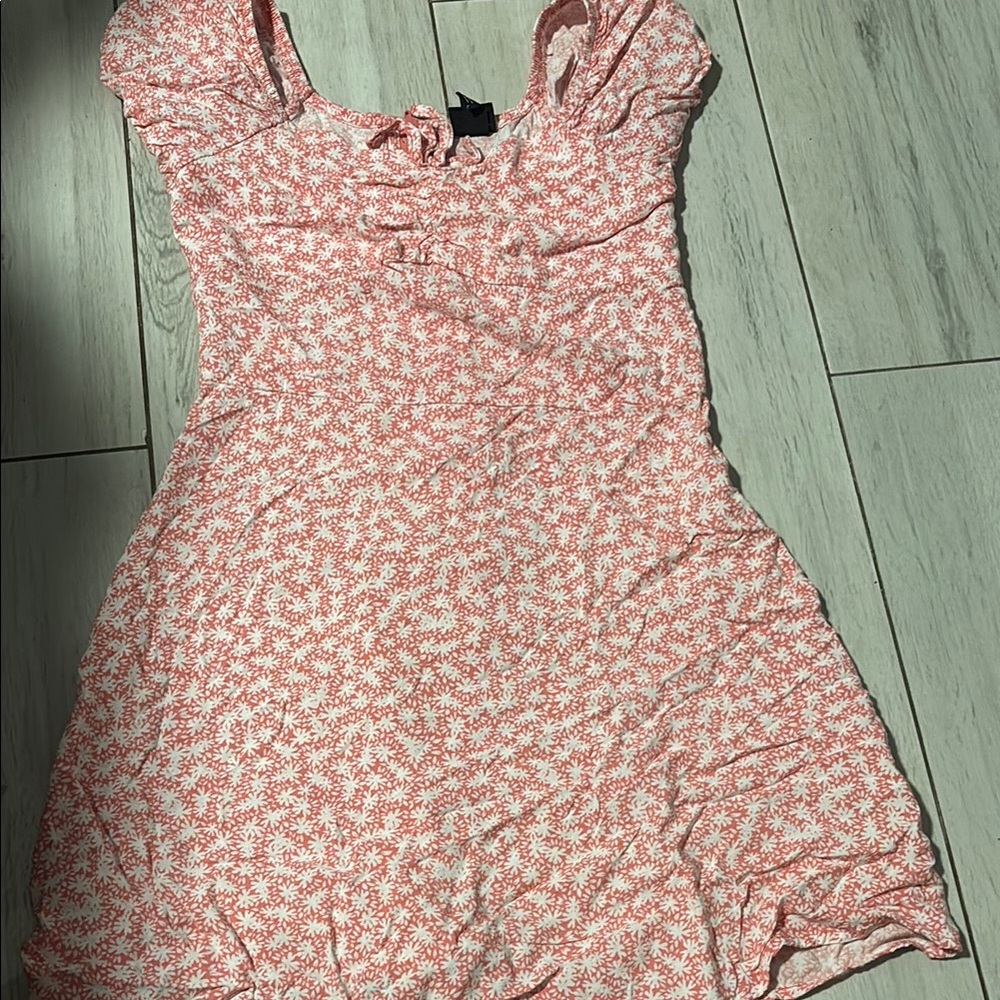 Floral Pink and White Dress